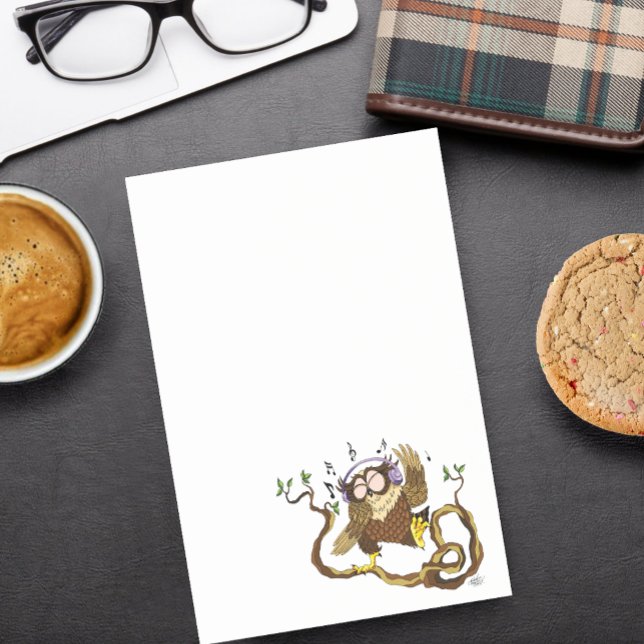 Bloco Post-it Coruja de Música (Criador carregado)