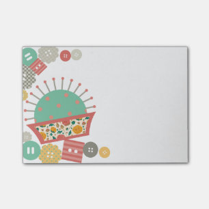 Bloco Post-it costureira floral sewing do pincushion dos botões