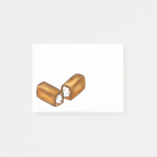 Bloco Post-it Creme Enchido Snack Cake Comida Twinkie Posta