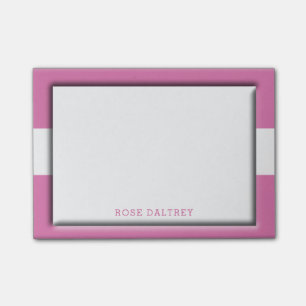 Bloco Post-it Criar seu próprio rosa feminino bonito Monogramme