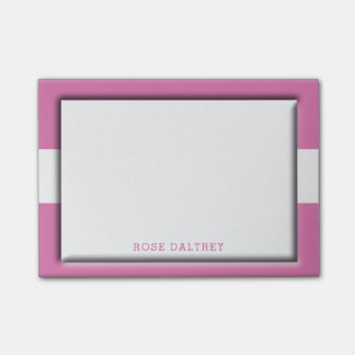 Bloco Post-it Criar seu próprio rosa feminino bonito Monogrammed