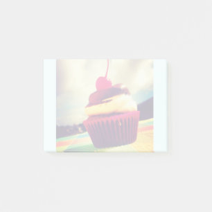 Bloco Post-it Cupcake Colorido com Cereja no Topo