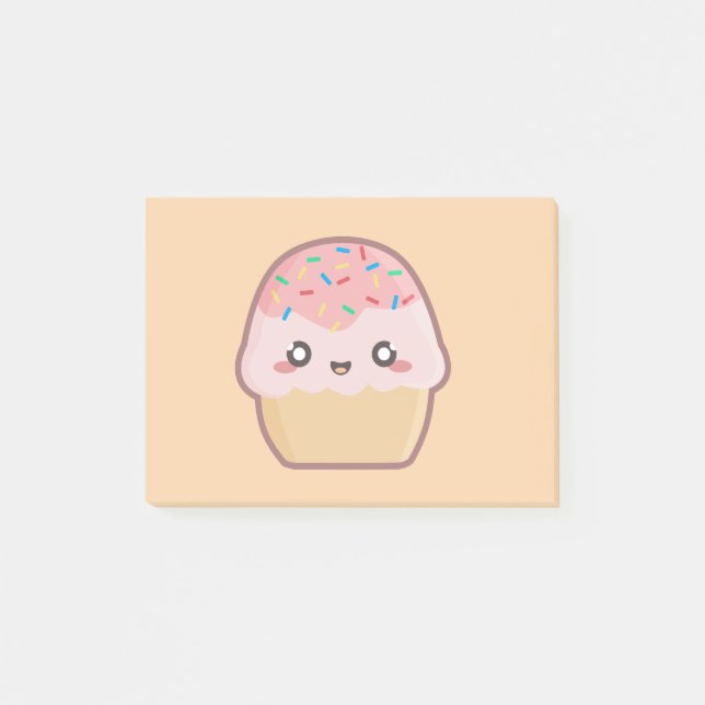 Bloco Post-it Cupcake de Kawaii (Frente)