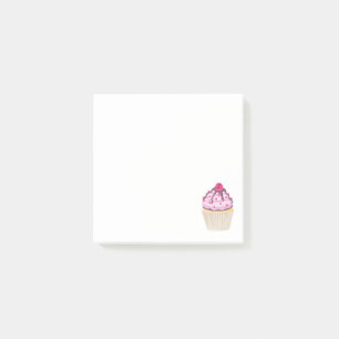 Bloco Post-it Cupcake doce com framboesa no topo
