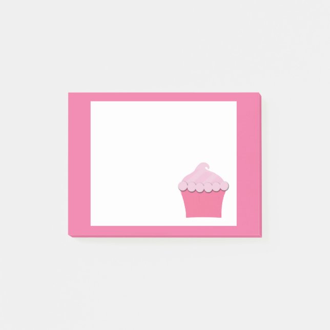 Bloco Post-it Cupcake rosa-claro, Posto personalizado Notas (Frente)