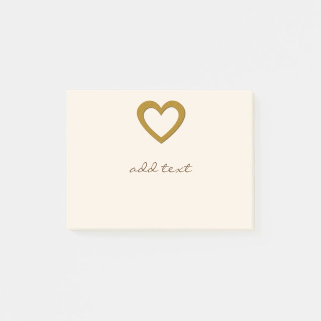 Bloco Post-it Cute Poste-O Com Amor Dourado (Frente)