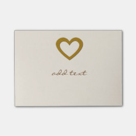 Bloco Post-it Cute Poste-O Com Amor Dourado