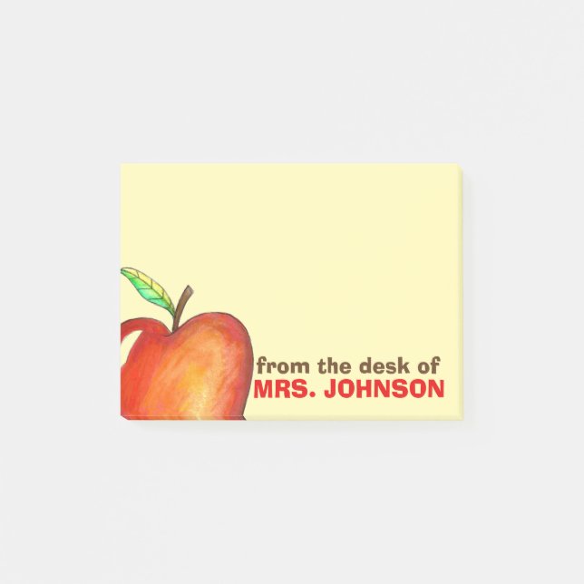 Bloco Post-it Da mesa do professor Red Apple Personalizado (Frente)