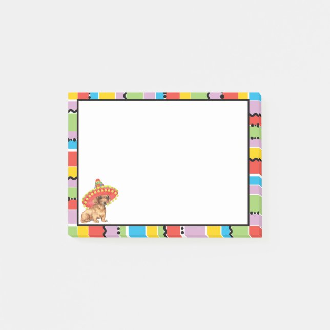 Bloco Post-it Dachshund da festa (Frente)