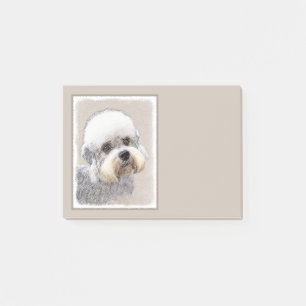 Bloco Post-it Dandie Dinmont Terrier pintando pintura original d