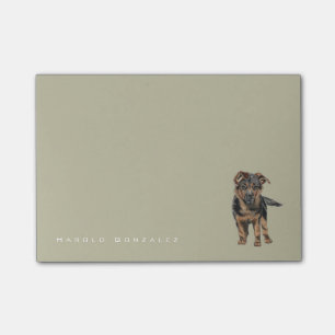 Bloco Post-it Desenho do filhote de cachorro do german shepherd