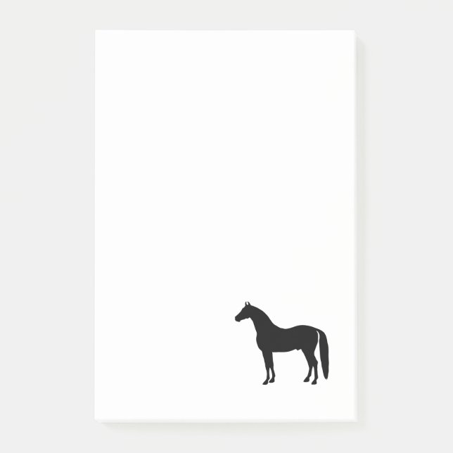Bloco Post-it Desenho elegante da silhueta do cavalo do garanhão (Frente)