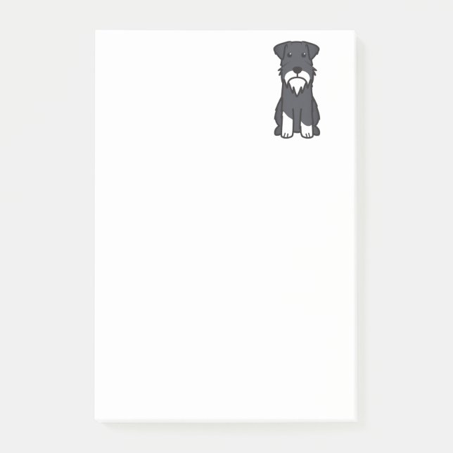 Bloco Post-it Desenhos animados do cão do Schnauzer diminuto (Frente)
