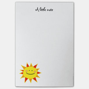 Bloco Post-it desenhos animados felizes amarelos bonitos do sol