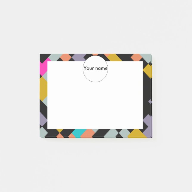 Bloco Post-it Design abstrato de formas conectadas (Frente)