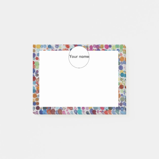 Bloco Post-it Design abstrato de splatters coloridos (Frente)