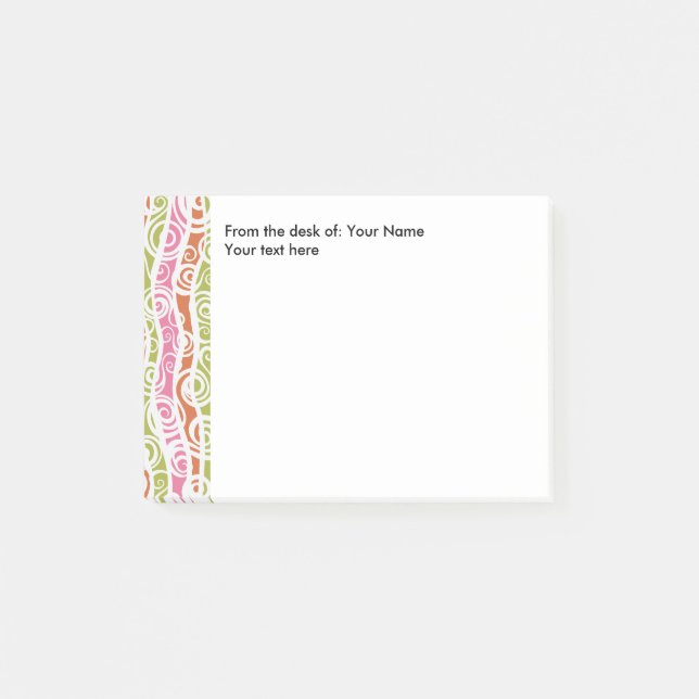 Bloco Post-it Design Abstrato Moderno Da Mesa Do (Frente)