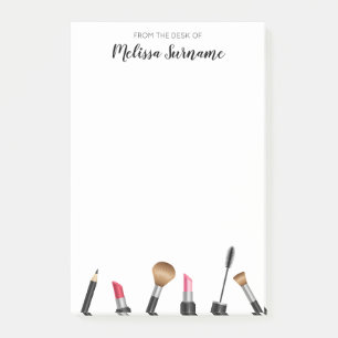 Bloco Post-it Design de Itens de Maqueamento e Nome Personalizad