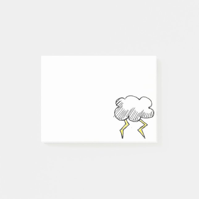 Bloco Post-it Design do Cartoon Storm Cloud Rainy Day (Frente)