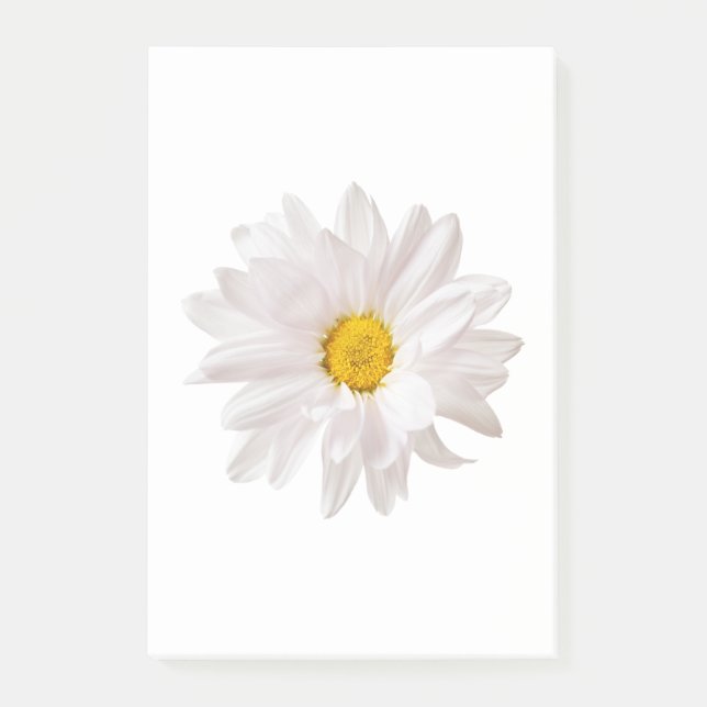 Bloco Post-it Design Flor Branco Modelo de margaridas (Frente)