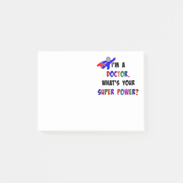 Bloco Post-it Design personalizado do Dr. Superherói (Frente)