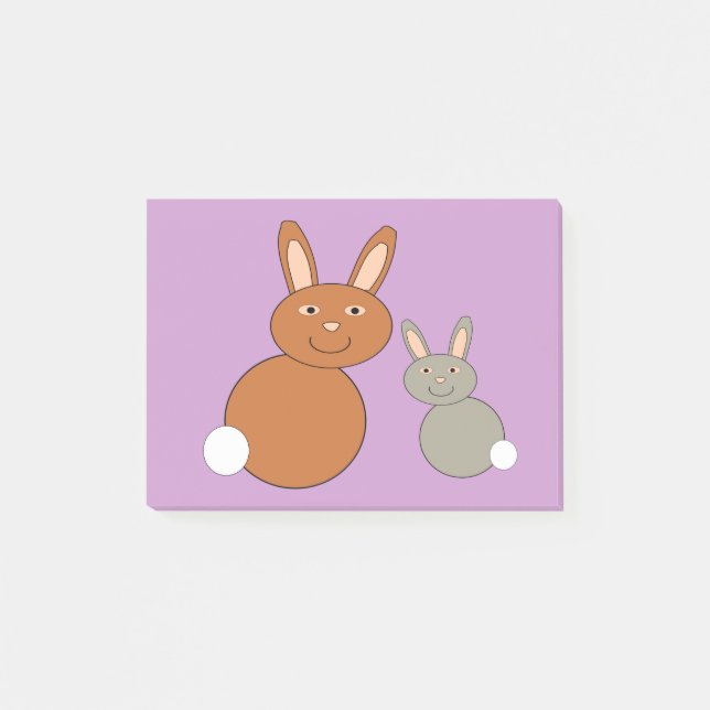 Bloco Post-it Dia de as mães Bunnies Posta anotações (Frente)