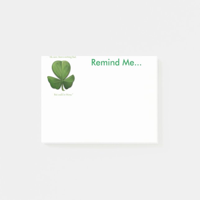 Bloco Post-it Dito Irlandês Antigo. Notas de lembrete (Frente)