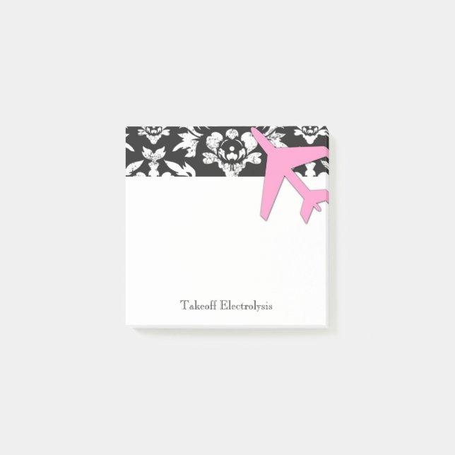 Bloco Post-it © do POST-IT do damasco do rosa da decolagem da (Frente)