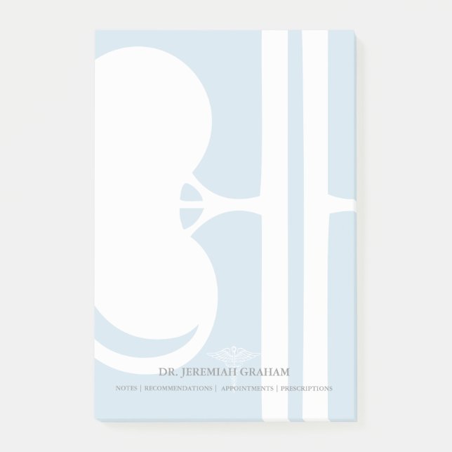 Bloco Post-it Doutor Personalized Nome do rim do Nephrologist (Frente)