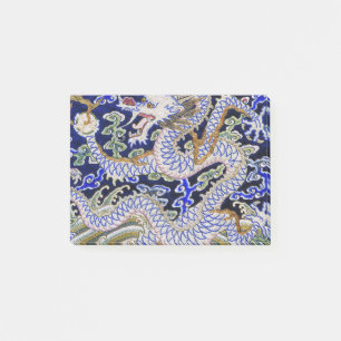 Bloco Post-it dragão chinês do bordado do tatuagem do vintage