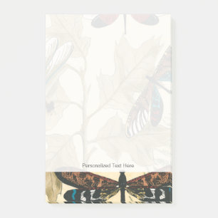 Bloco Post-it Dragões Coloridos Flutuando Sobre Folhas