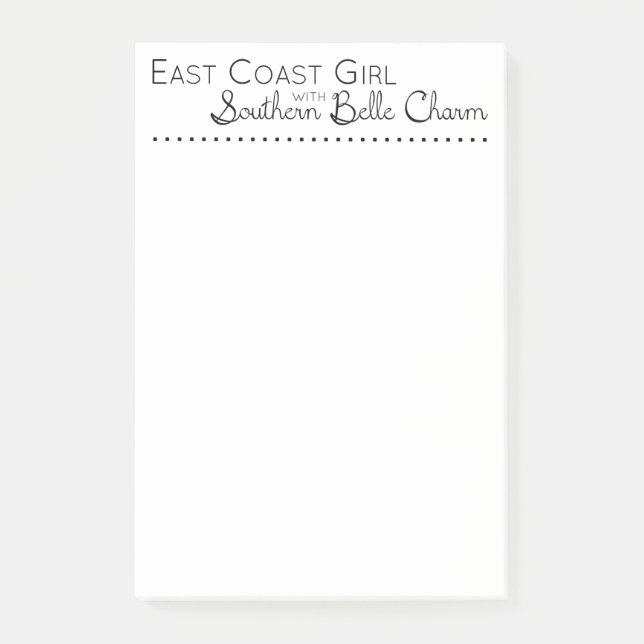 Bloco Post-it East Coast Girl with Southern Belle Charm (Frente)