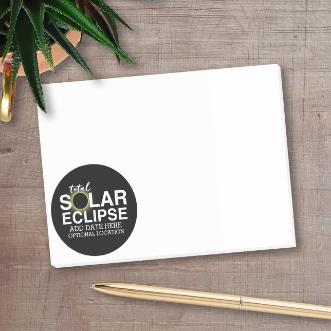 Bloco Post-it Eclipse Solar Total - 2024 ou data personalizada (Personalized Post-it Notes for Teachers)