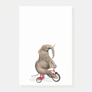 Bloco Post-it Elefante Feliz No Triciclo