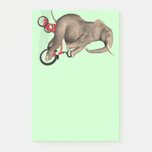 Bloco Post-it Elefante Feliz No Triciclo