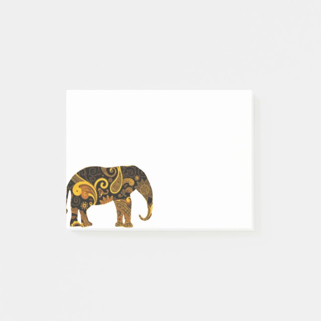 Bloco Post-it Elefante paisley amarelo (Frente)