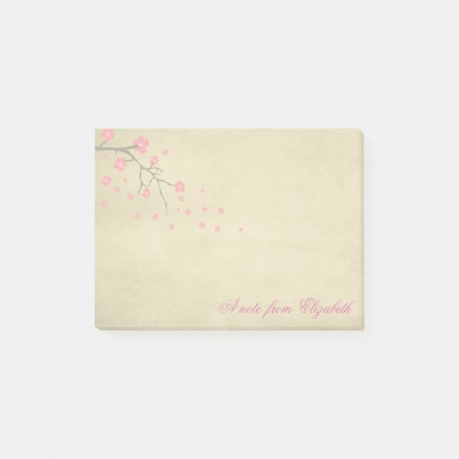 Bloco Post-it Elegant Na moda Girly , Cherry Branch (Frente)