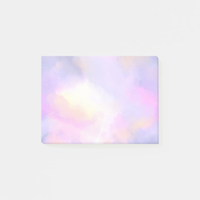 Bloco Post-it Elegante Abstrato Watercolor Espaço Cósmico Design (Frente)