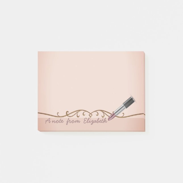 Bloco Post-it Elegante Chic  Feminino com Estilo, Lábios (Frente)