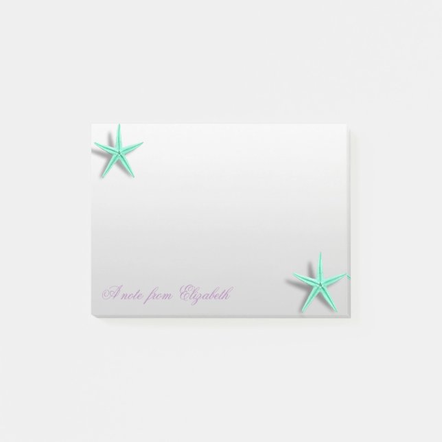 Bloco Post-it Elegante Estiloso Feminino, Estrela do Mar (Frente)