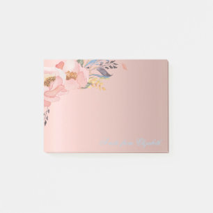 Bloco Post-it Elegante Fofo Estiloso Menina Aquarela Flores