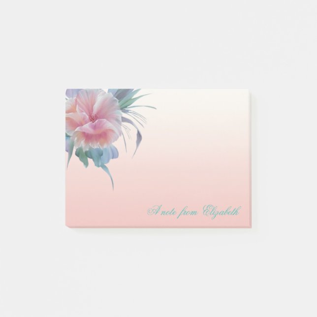 Bloco Post-it Elegante Na moda Girly , Aquarela Flores (Frente)