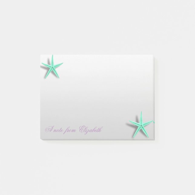 Bloco Post-it Elegante Na moda Girly, Starfish (Frente)