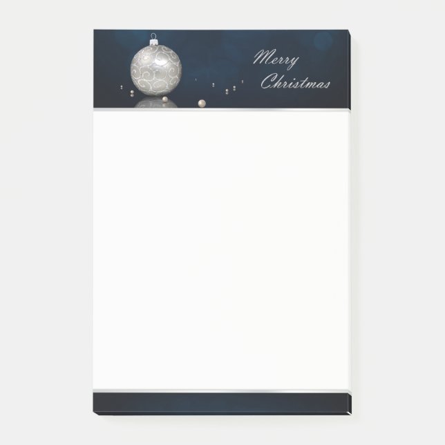 Bloco Post-it Elegante Silver Glitter Ornament - Notas pós-it® (Frente)