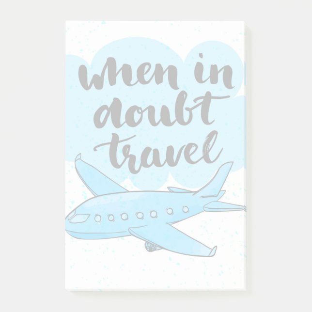 Bloco Post-it Em caso de dúvida viagem (Frente)