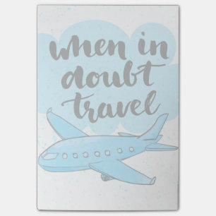 Bloco Post-it Em caso de dúvida viagem
