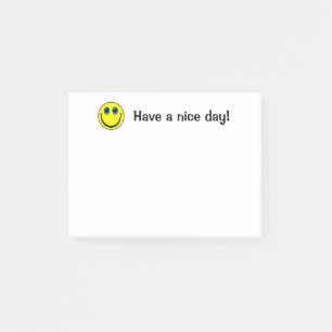 Bloco Post-it Emoji de sorriso enfrenta tem um dia agradável