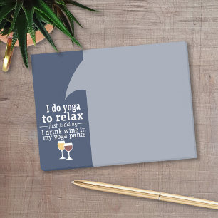 Bloco Post-it Engraçada citação de vinho - Eu bebo vinho em calç