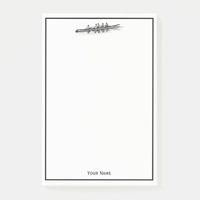 Bloco Post-it Equipe de Tripulação Removendo Água Esportes Negra (Frente)