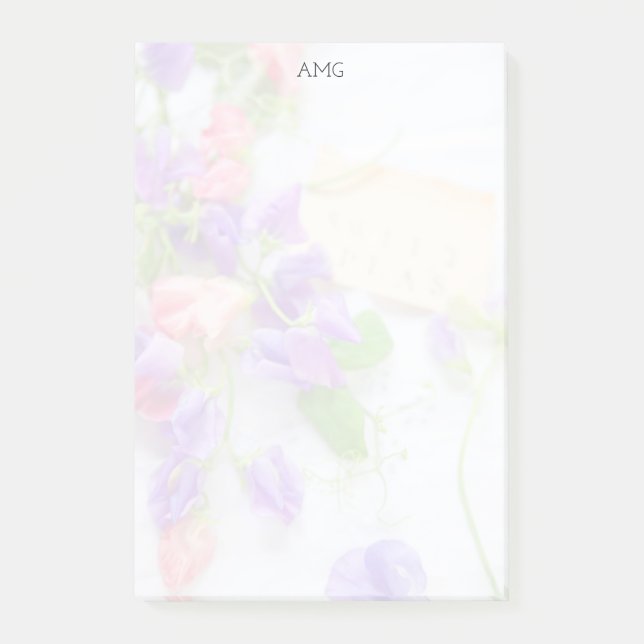 Bloco Post-it Ervilhas doces na queda do tecido do olho (Frente)